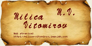 Milica Vitomirov vizit kartica